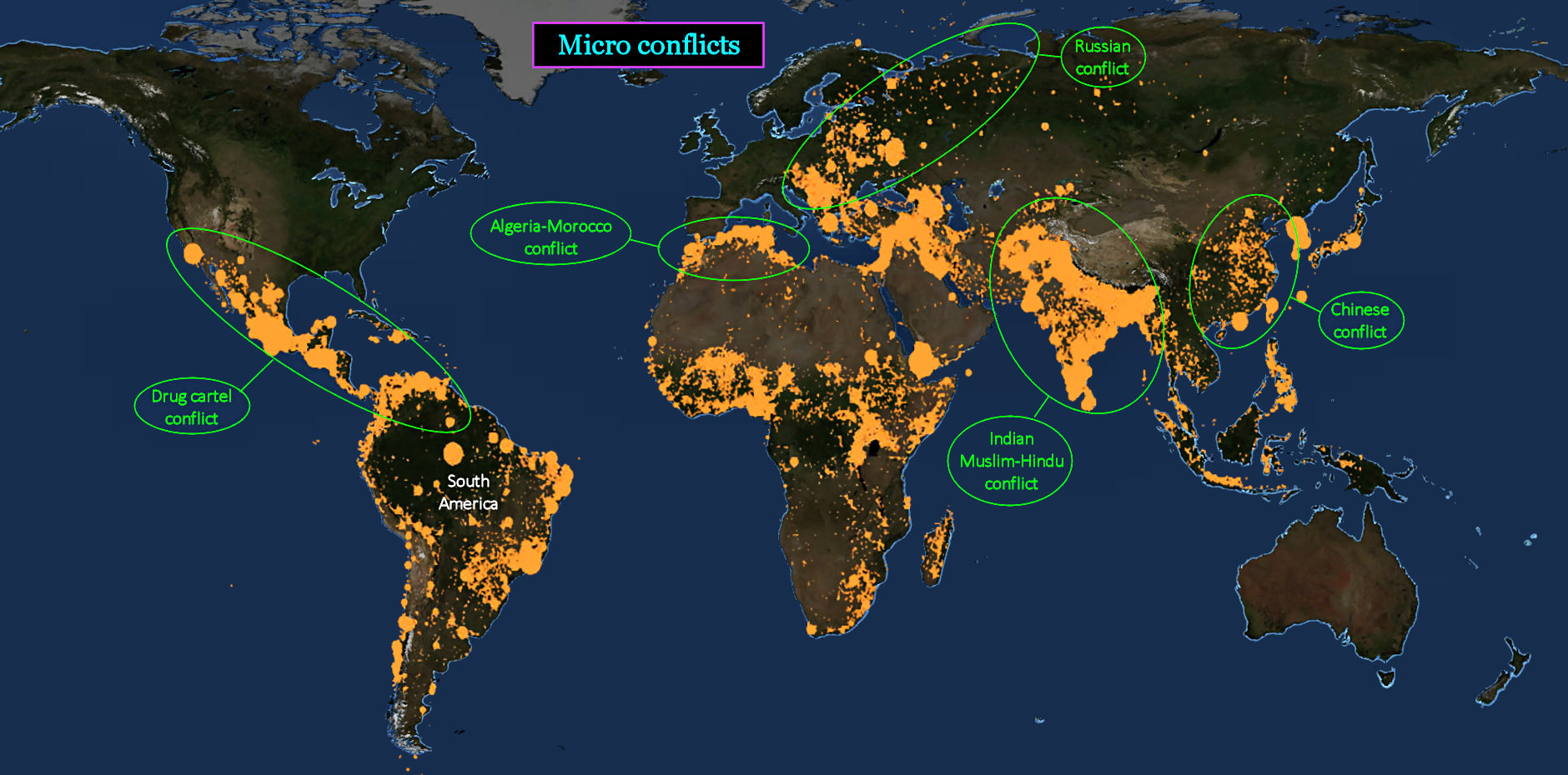 Micro conflicts, proxy wars, 2020 map